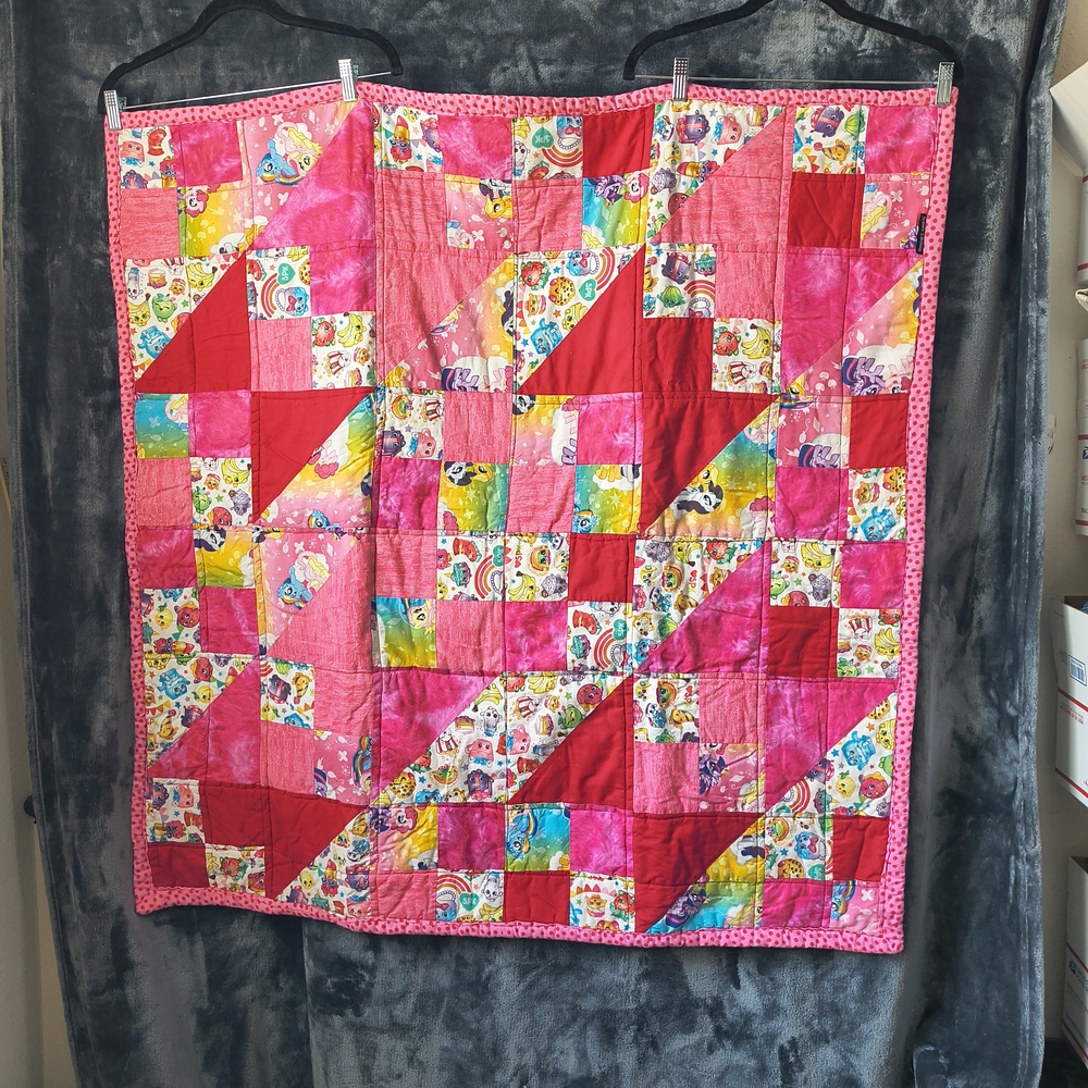 Pink Fluffy Blanket My Little Pony's and Shopkins